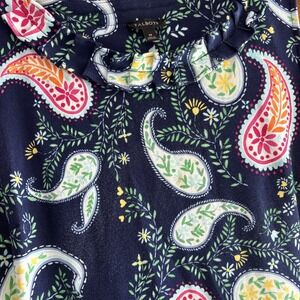 Talbots Navy Paisley Dress with Multicolor Accents